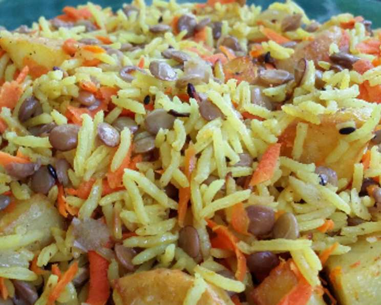 Rice and Lentil Pilaf Indian Style